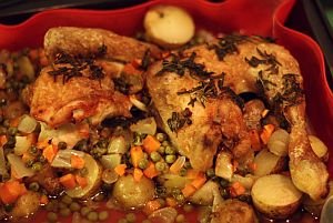 Kuře pečené na zelenině
