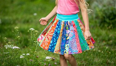 Patchworková kolová sukně pro holčičku