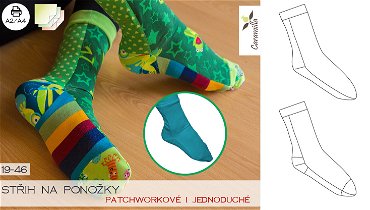 Střih na ponožky v barevné verzi a ve vrstvách