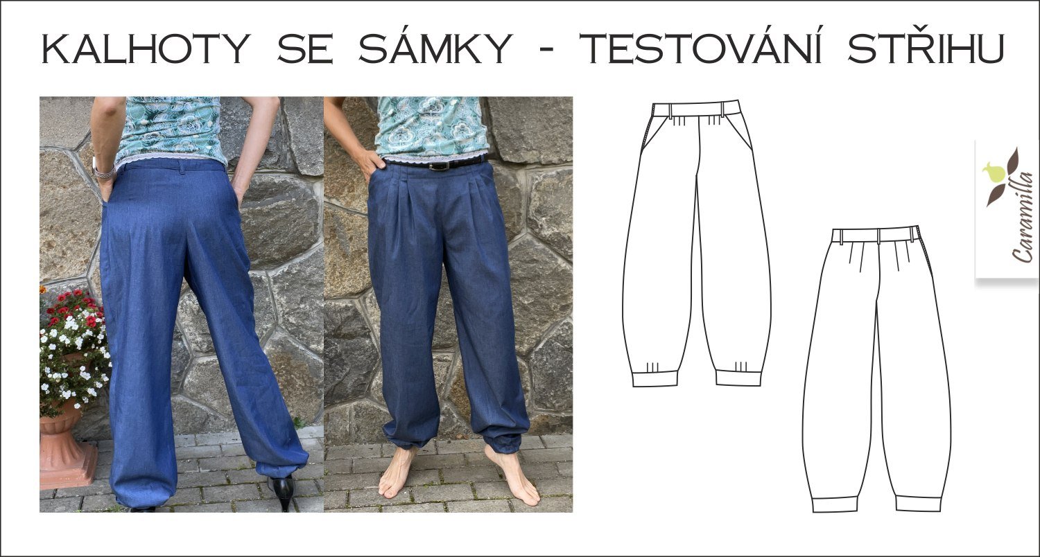 Chráněno: Dámské kalhoty se sámky – střih a návod (32-56)