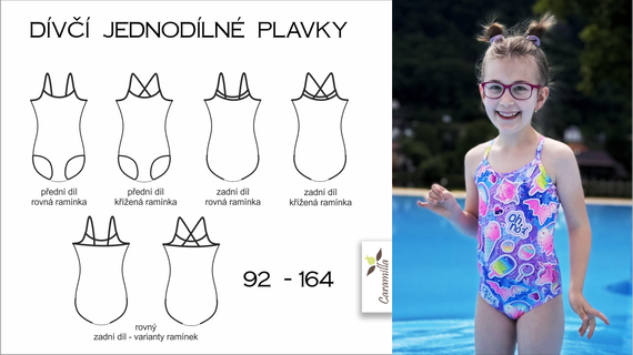 Dívčí jednodílné plavky – střih a návod (92-164)