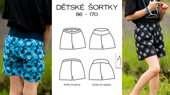 Dětské šortky 86-170 (Střih a návod)