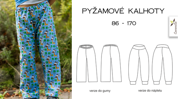 Dětské pyžamové kalhoty 86-170 (Střih a návod)