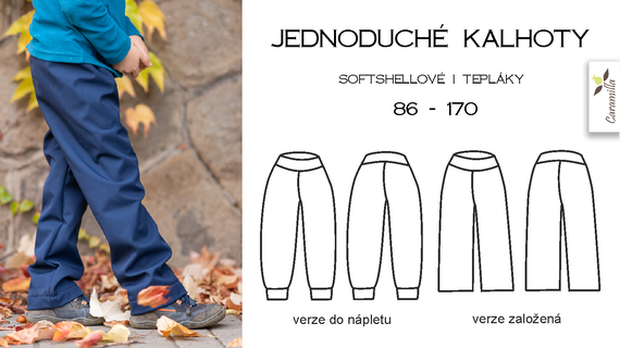 Jednoduché dětské kalhoty 86-170 (Střih a návod)