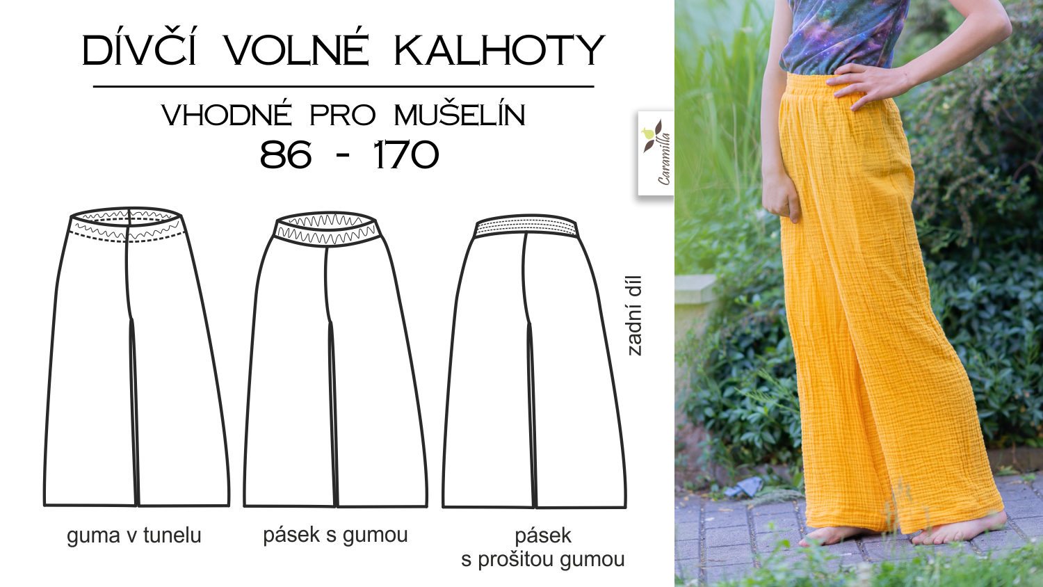 Dívčí volné kalhoty 86-170 (Střih a návod)