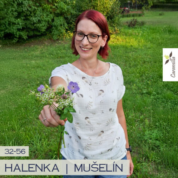 Dámská halenka s přinechaným rukávem – varianta pro mušelín 32-56