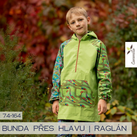 Jednoduchá (nejen) softshellová bunda s raglánovým rukávem - přes hlavu (74-164)
