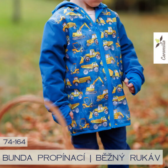 Jednoduchá (nejen) softshellová bunda s běžným rukávem - propínací (74-164)